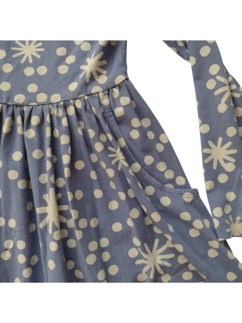 Hanna Andersson Long Sleeve Skater Dress 5 Periwinkle Snowflake Print Fit n Flar